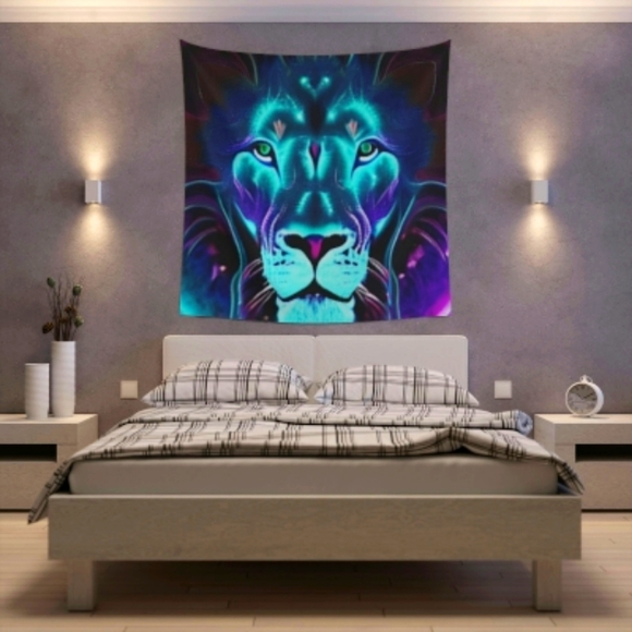 Funky Lion Wall Tapestry - Picture 2 of 2